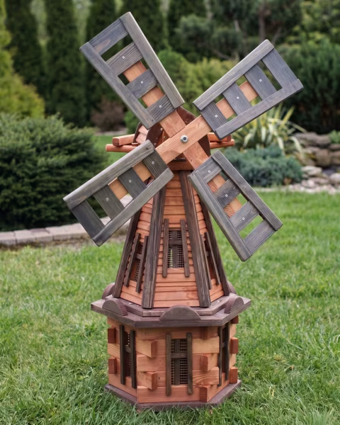 Wiatrak ogrodowy drewniany 100 cm