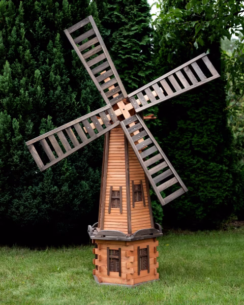Wiatrak Ogrodowy Drewniany 223 cm