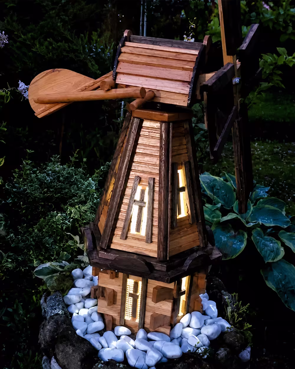 Oświetlenie solarne LED w wiatraku ogrodowym 100 cm